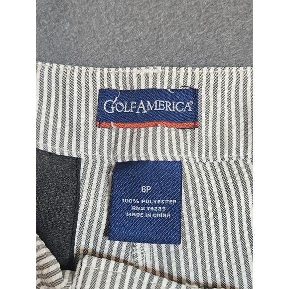 Golf America Shorts Womens 6p Gray & White Pinstripe Golf Shorts - Picture 5 of 9